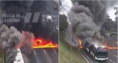 Δραματικό βίντεο: Επιβάτες τρέχουν να σωθούν από φλεγόμενο λεωφορείο στο Μπουένος Άιρες της Αργεντινής [βίντεο]